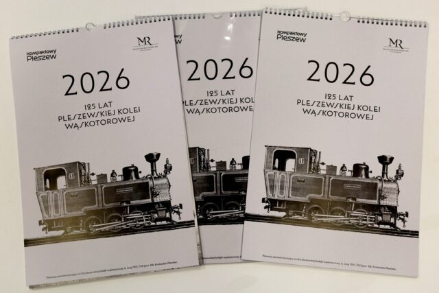 Kalendarze wydawane przez Muzeum Regionalne w Pleszewie z okazji 125-lecia pleszewskiej wąskotorówki.