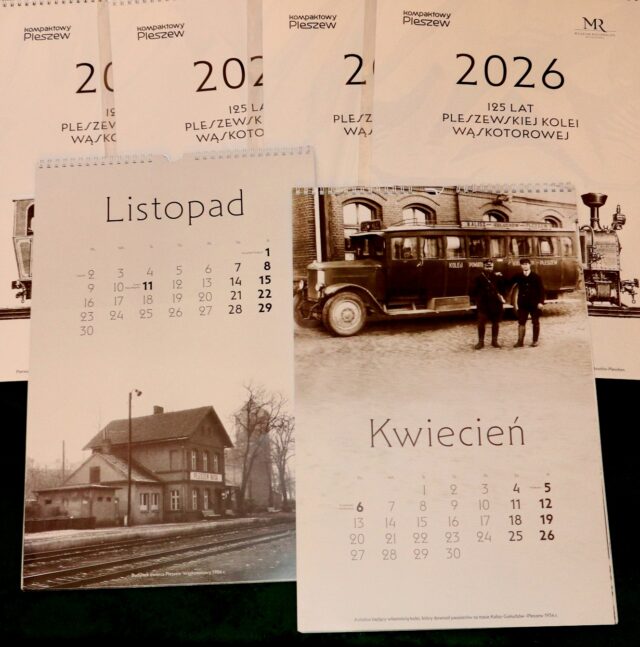 Kalendarze wydawane przez Muzeum Regionalne w Pleszewie z okazji 125-lecia pleszewskiej wąskotorówki.
