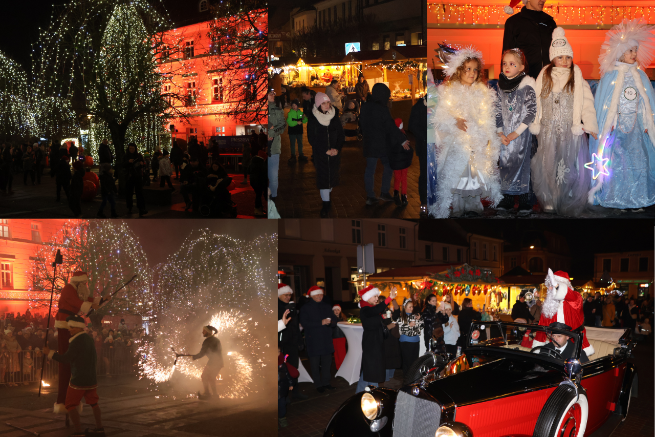 Kompilacja świątecznych wydarzeń podczas wydarzenia Pleszew wita Boże Narodzenie.
