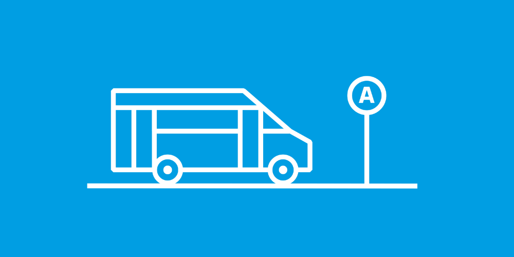 Ikona przedstawiająca autobus na przystanku.