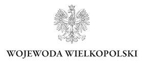 Orzeł w koronie i napis na dole Wojewoda Wielkopolski.