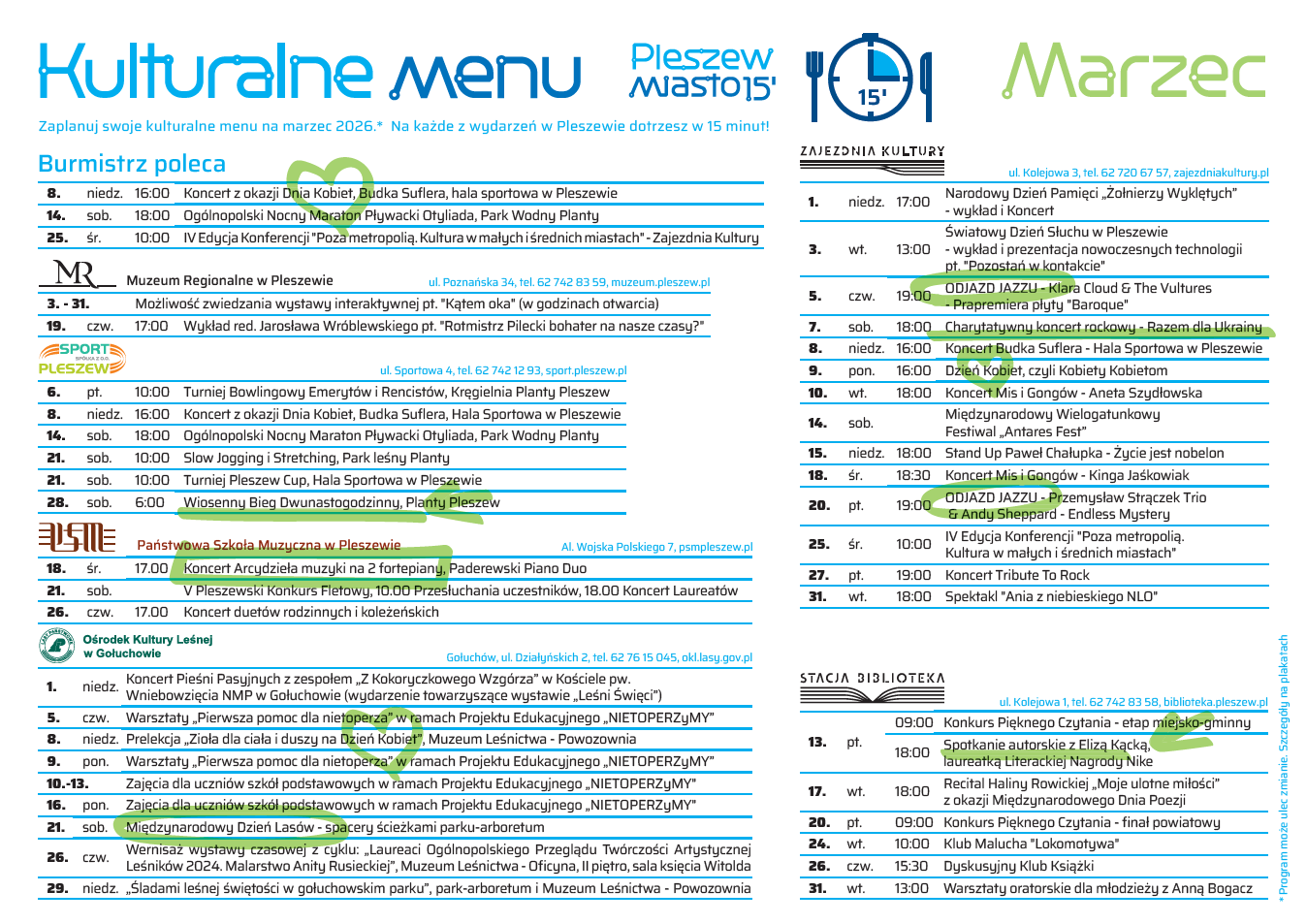 Kulturalne menu na marzec 2026