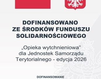 Plakat programu "Opieka wytchnieniowa" realizowanego przez CUS w Pleszewie.