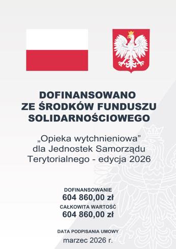 Plakat programu "Opieka wytchnieniowa" realizowanego przez CUS w Pleszewie.