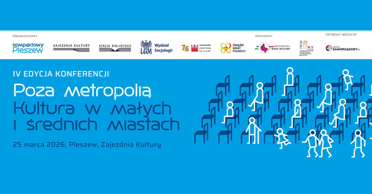 Baner konferencji "Poza metropolią" odbywającej się 25 marca 2026 r. w Pleszewie.