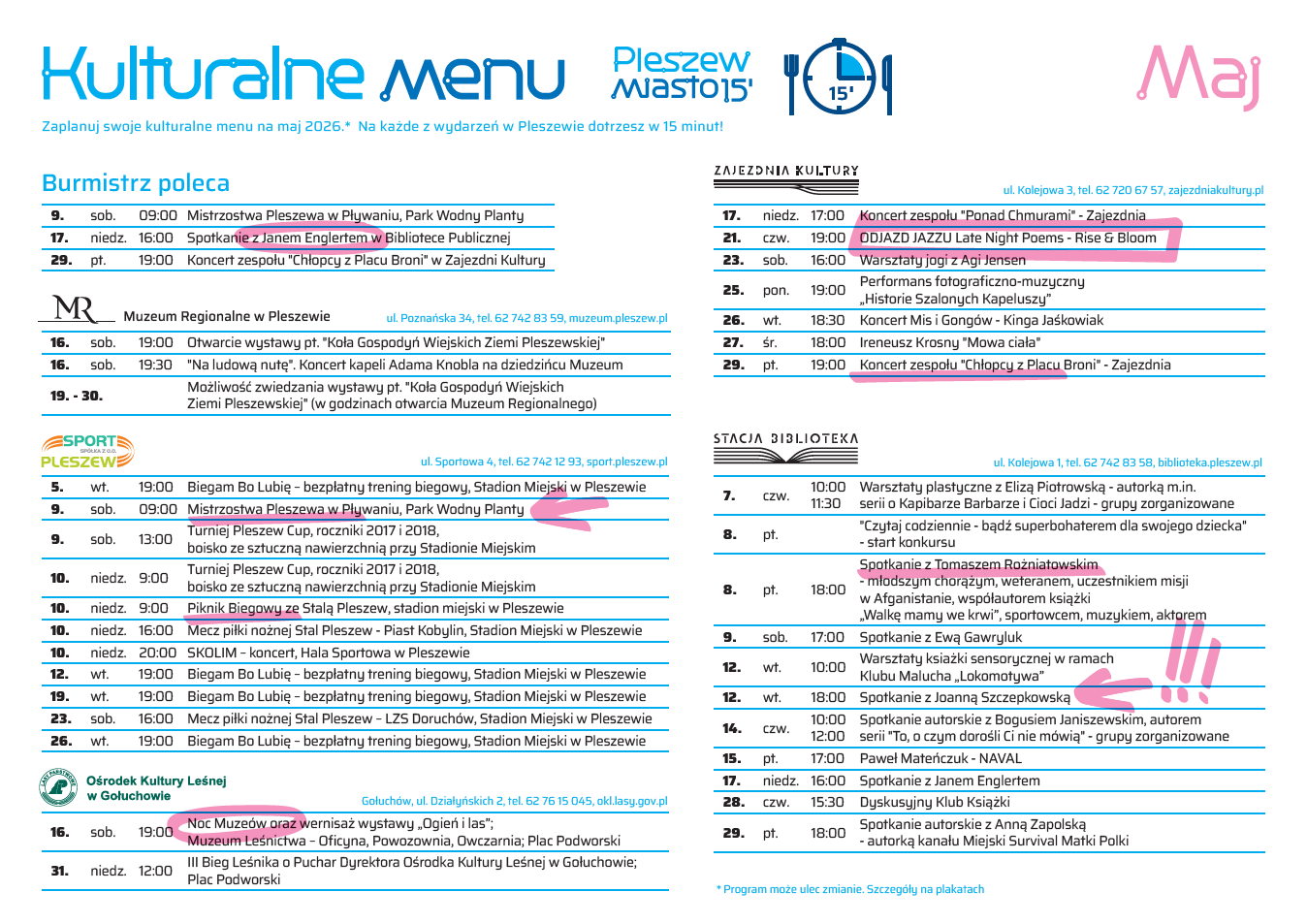 Kulturalne menu na maj 2026 r.